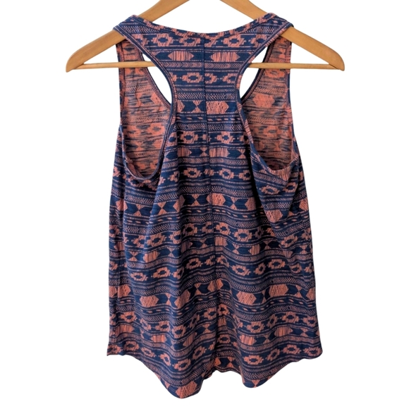 Mossimo Supply Co. Women's Blue and Orange Patterned Tank Top Cotton Size S - Picture 2 of 8